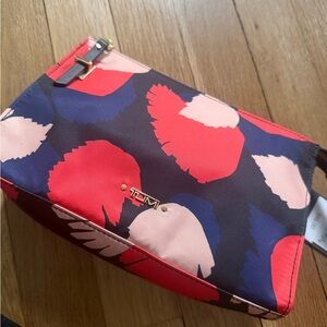 Tumi Navy, Red & Pink Floral Cosmetic Case